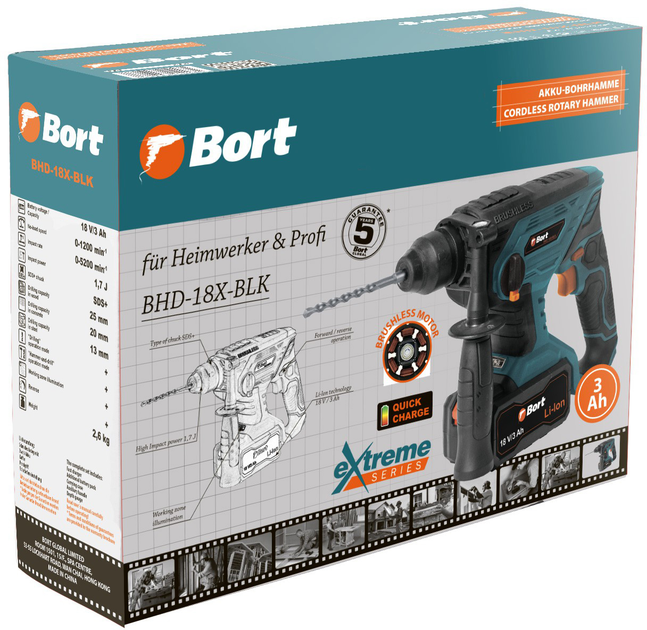 Перфоратор Bort BHD-18X-BLK - изображение 9