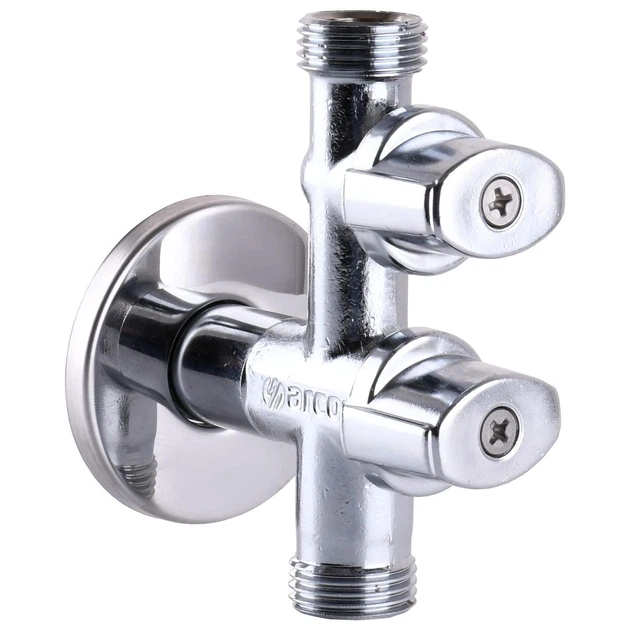 Кран шаровой угловой двойной 1/2