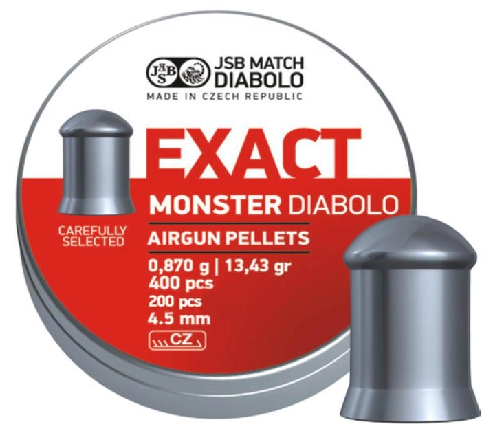 Пули пневм JSB Diabolo Exact Monster, 4,52 мм , 0,870 гр. (200шт/уп) - изображение 1