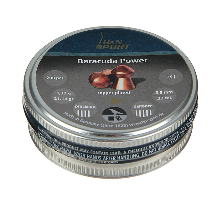 Свинцовые пули H&N Baracuda Power 5,5 мм 1,37 г 200 шт (1453.01.84) - изображение 1