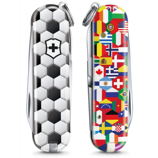 Складной нож Victorinox CLASSIC LE "World Of Soccer" 58мм/1сл/7функ/цветн/чехол /ножн - зображення 1