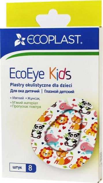 Пластырь для глаза детский Nordeplast "Эко Ай" 5.7 см х 7.2 см 8 шт (4751028536021) - изображение 1