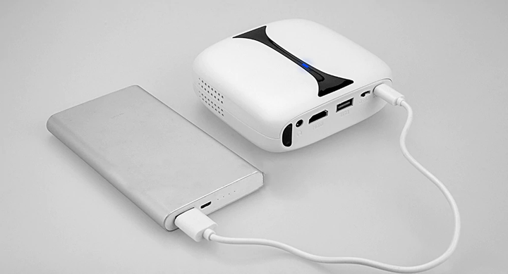 Мультимедийный портативный мини LED проектор для смартфона с WiFi, аккумулятором и динамиком Everycom RD606 (White) 108мм х 100мм х 40мм - Фото 6 Мультимедийный портативный мини LED проектор для смартфона с WiFi, аккумулятором и динамиком Everycom RD606 (White) 108мм х 100мм х 40мм - изображение 6