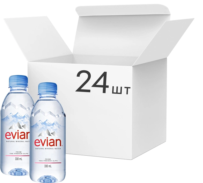 Акція на Упаковка мінеральної негазованої води Evian 0.33 л х 24 пляшки від Rozetka