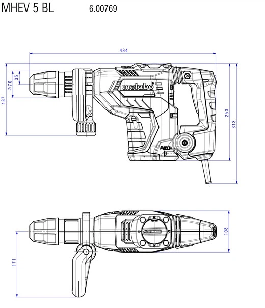 Отбойный молоток Metabo MHEV&nbsp;5&nbsp;BL (600769500) - изображение 2