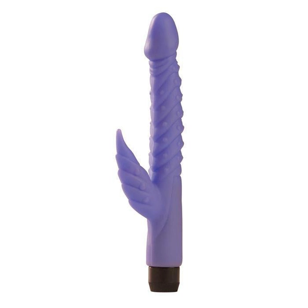 Тонкий латексный вибратор с отростком для стимуляции клитора Fairy Tail цвет фиолетовый (00263017000000000) - изображение 1