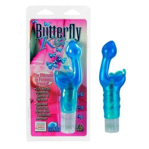Вибратор California Exotic Novelties Stimulator butterfly kiss цвет голубой (08642008000000000) - изображение 1