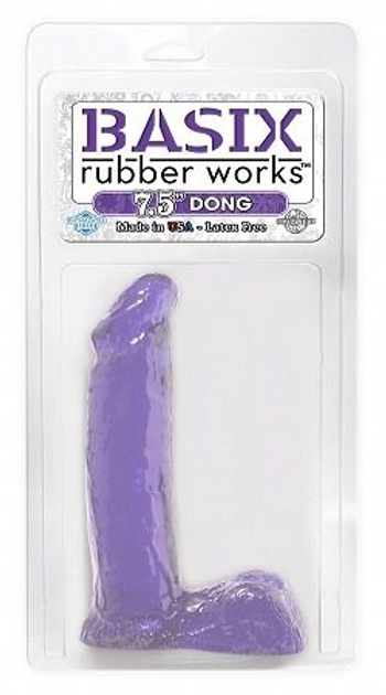 Фаллоимитатор Basix Rubber Works, 19 см цвет фиолетовый (08519017000000000) - зображення 1