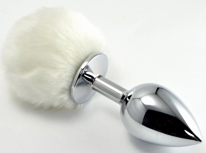 Анальна пробка з помпоном Lovetoy Large Silver Plug With Pompon колір сріблястий (08560794000000000) - зображення 1