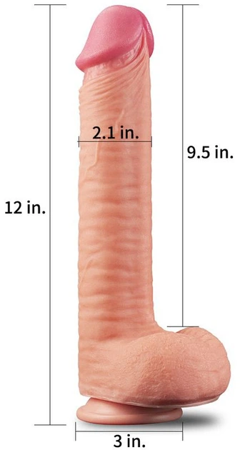 Фаллоимитатор Lovetoy 12 Dual Layered Platinum Silicone Cock, 31,5 см (22199000000000000) - изображение 9