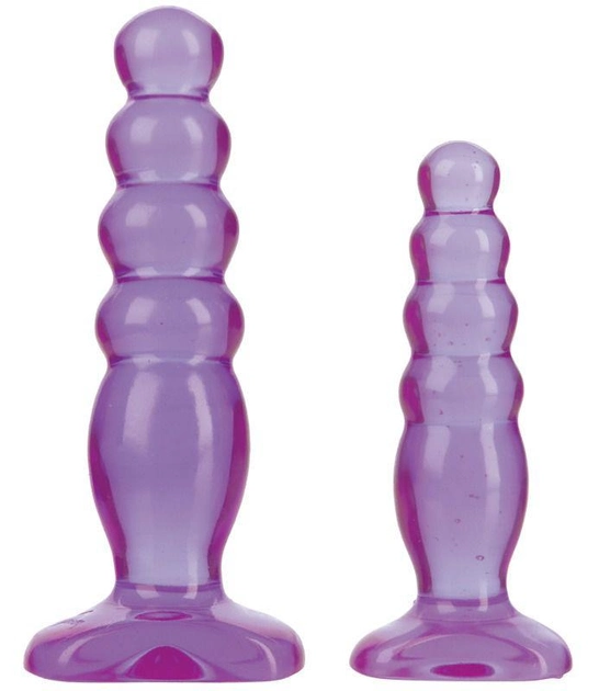 Комплект з 2х анальних пробок Doc Johnson Crystal Jellies Anal Delight Traner колір фіолетовий (12651017000000000) - зображення 2