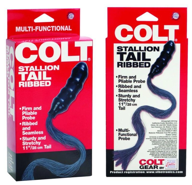 Анальна пробка з хвостиком California Exotic Novelties Colt Stallion Tail Ribbed (14388000000000000) - зображення 2