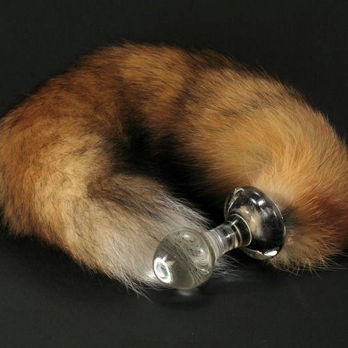 Анальная пробка с хвостиком из натурального меха канадской красной лисы, 8.5 см (11726000000000000) - зображення 1