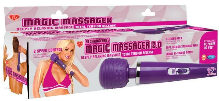 Перезаряжаемый вибромассажер Rechargeable Magic Massager 2.0 с USB-зарядкой цвет фиолетовый (15450017000000000) - изображение 2