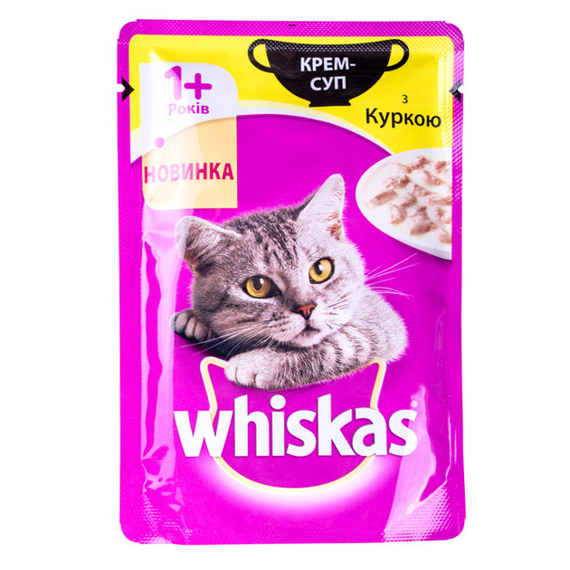 Влажный корм для кошек Whiskas крем-суп с курицей 85г от продавца ...