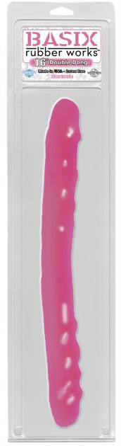 Двухсторонний фаллоимитатор Basix Rubber Works - 16 Double Dong цвет розовый (08565016000000000) - изображение 2
