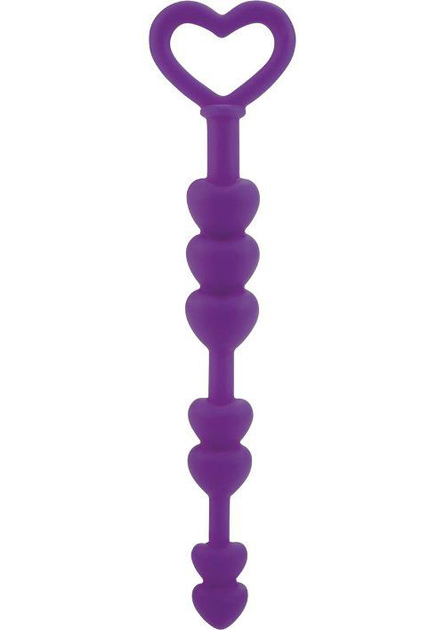 Анальні буси в формі сердечок Lia Love Beads Silicone колір фіолетовий (11844017000000000) - зображення 1
