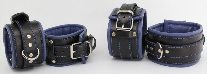 Черно-синий комплект наручников и понож Scappa размер L (21676000010000000) - изображение 1