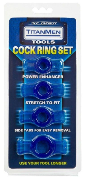 Набор эрекционных колец TitanMen Cock Ring Set цвет голубой (13228008000000000) - изображение 2