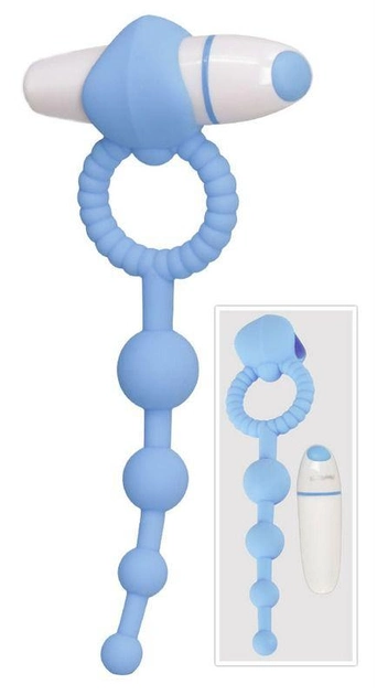 Ерекційне кільце з ланцюжком Vibe Therapy Play Candi Blow Pop колір блакитний (19706008000000000) - зображення 1