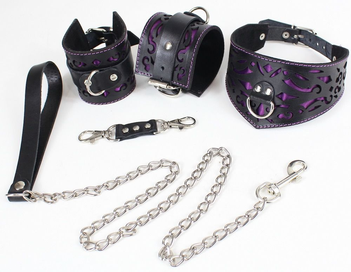 Черно-фиолетовый ажурный комплект Scappa в стиле барокко размер XL (21683000012000000) - изображение 1