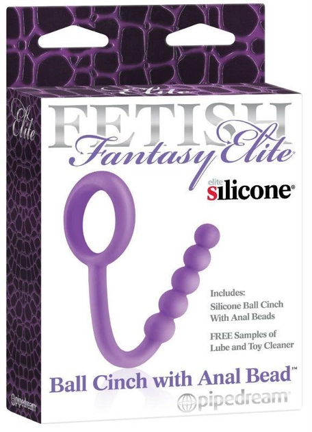 Кільце для мошонки з анальної ланцюжком Fetish Fantasy Elite Ball Cinch with Anal Bead колір фіолетовий (16021017000000000) - зображення 2