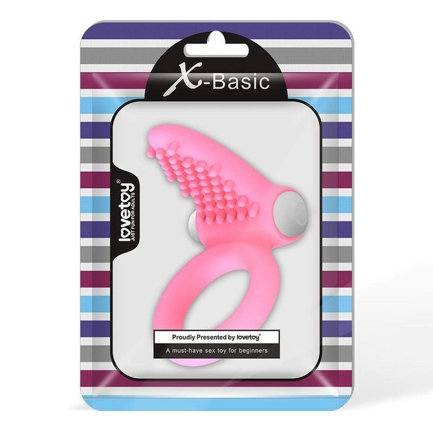 Кольцо эрекционное X-Basic Tongue Silicone Cockring цвет розовый (12558016000000000) - изображение 1