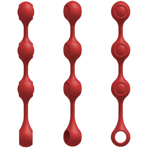Анальные бусы Doc Johnson Kink - Anal Essentials Weighted Silicone Anal Balls цвет красный (21818015000000000) - изображение 2