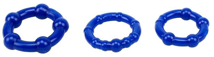 Набір эрекционных кілець Chisa Novelties Beaded Cock Rings колір синій (20754007000000000) - зображення 2