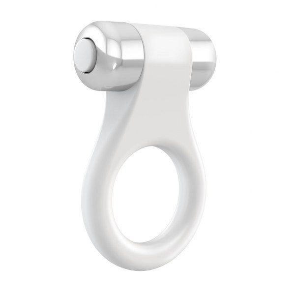 Эрекционное кольцо с вибрацией OVO B1 цвет белый (12388004000000000) - изображение 1