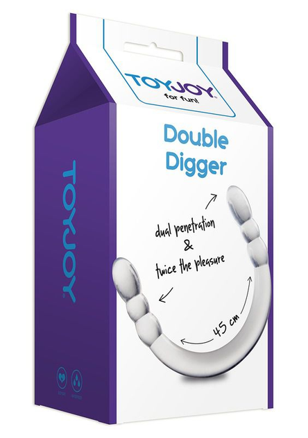 Двойной фаллоимитатор Double Digger цвет прозрачный (02569041000000000) - изображение 1