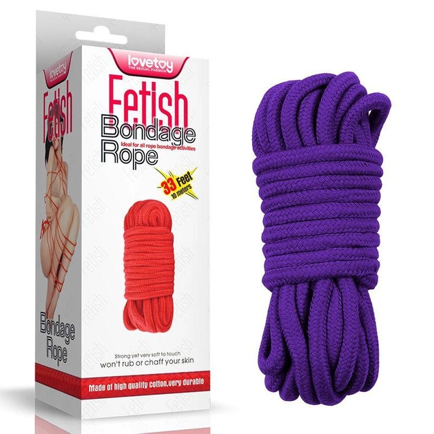 Бондажная мотузка Fetish Bondage Rope 10м колір фіолетовий (18950017000000000) - зображення 1
