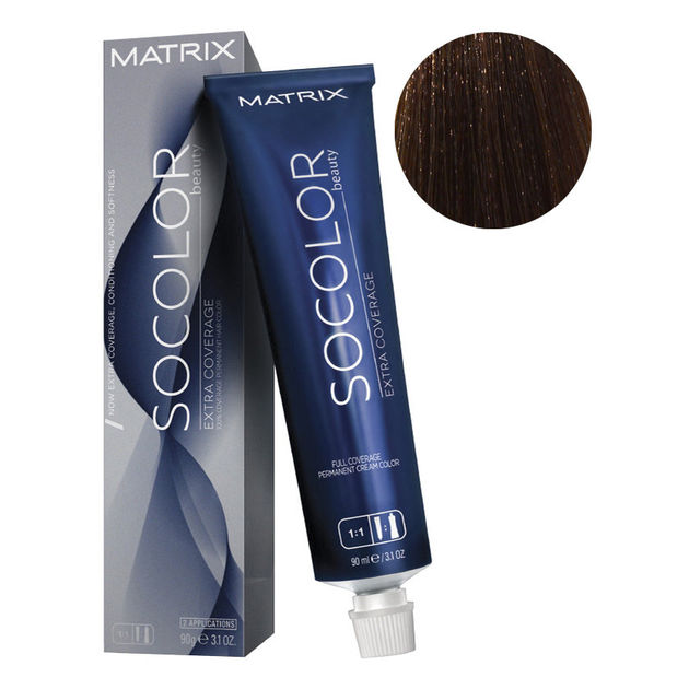 Крем-краска Matrix Socolor Beauty Extra Coverage для седых волос 504NW ...