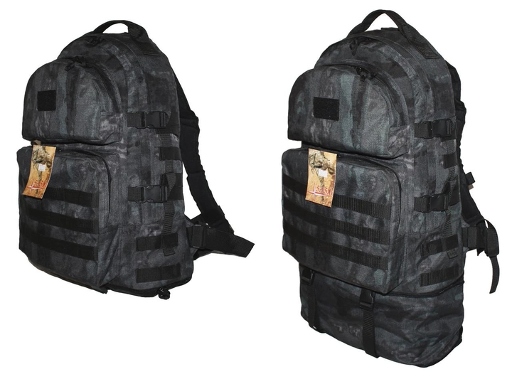 Тактичний туристичний супер-міцний рюкзак трансформер з поясним ременем 40-60 літрів Атакс Кордура 1200 ден. 5.15.b - зображення 1