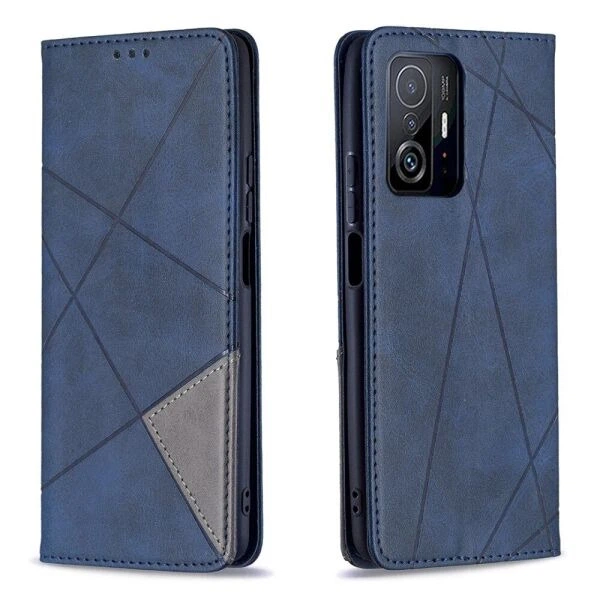 Чехол-книжка с кармашками UniCase Geometric Pattern для Xiaomi Mi 11T / 11T Pro - Blue - изображение 2