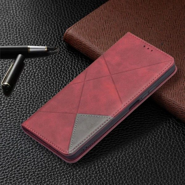Чохол-книжка з кишеньками UniCase Geometric Pattern для Xiaomi Mi 11T / 11T Pro - Red - зображення 5
