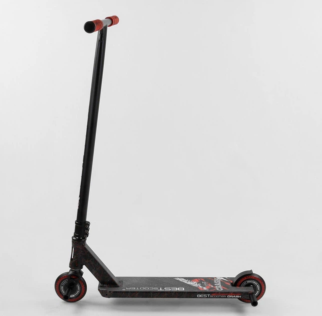 Самокат трюковый Best Scooter Crash 67839 HIC-система, пеги, алюминиевый диск и дека, колёса PU 110мм Черно-красный - изображение 10