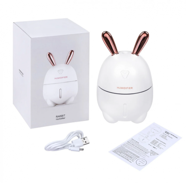 Увлажнитель воздуха с подсветкой зайчик Humidifier, белый - изображение 2