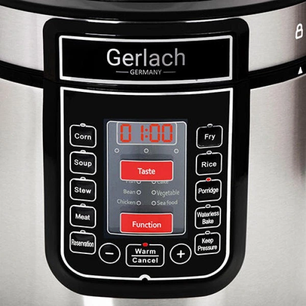 Мультиварка - скороварка з антипригарним покриттям Gerlach GL 6412 1000 Вт Чорний / Металик - зображення 9