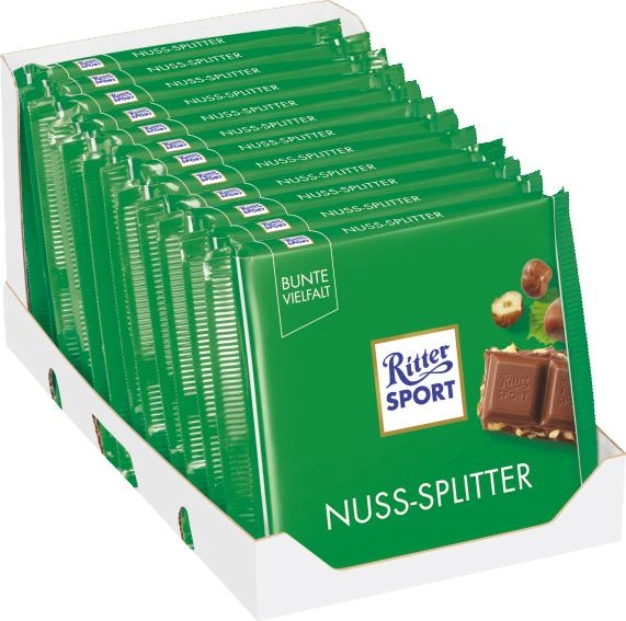 Акция на Упаковка молочного шоколаду Ritter Sport з лісовими горіхами 12 шт. х 100 г от Rozetka
