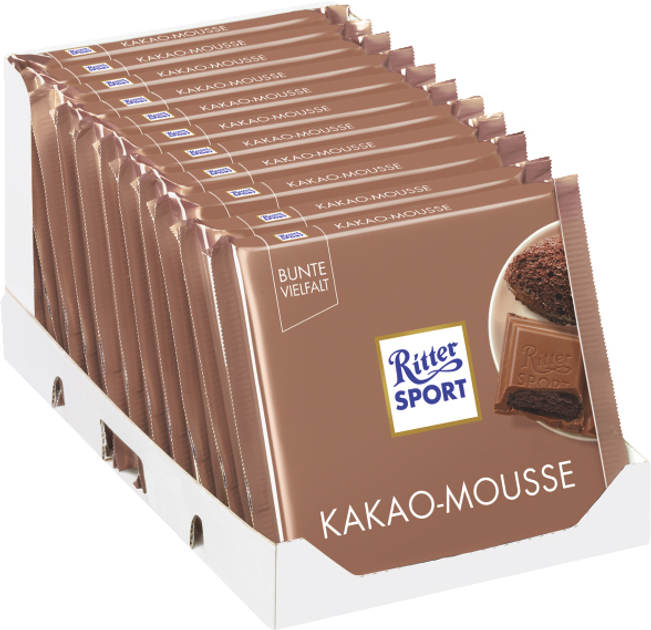 Акція на Упаковка молочного шоколаду Ritter Sport з начинкою какао-мус 11 шт. х 100 г від Rozetka