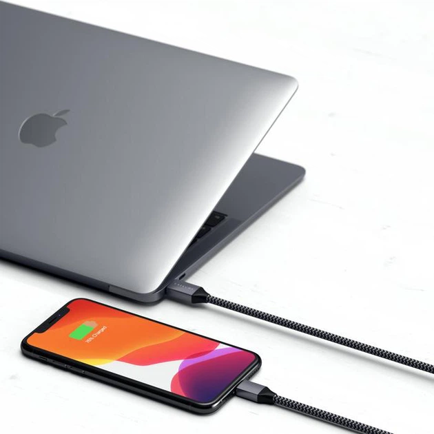 Кабель синхронізації Satechi USB Type-C to Lightning 1.8 м Space Gray (ST-TCL18M) - зображення 5