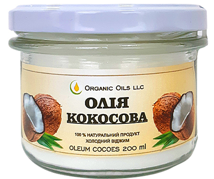 Масло Organic Oils Кокосовое холодного отжима 200 мл (4820188521007 ...