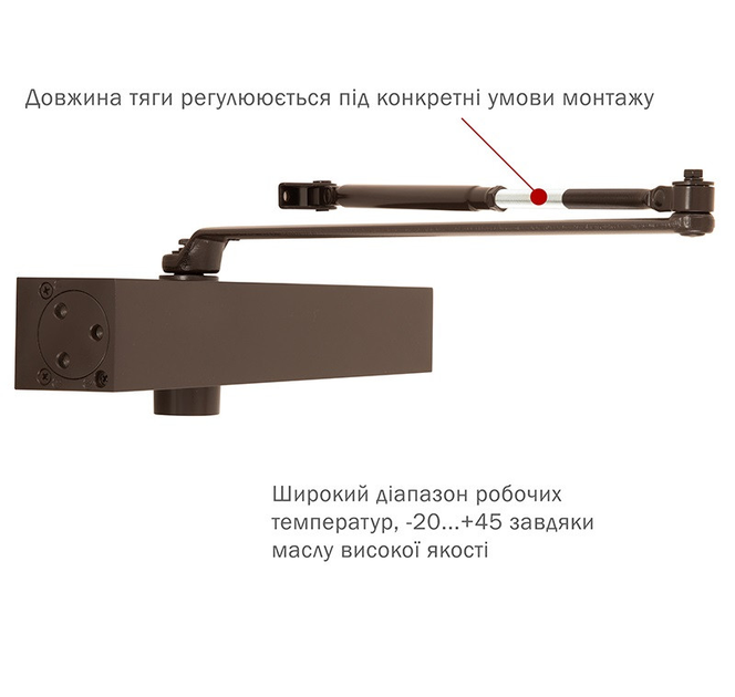 Доводчик RYOBI B1006 STD BC до 140кг коричневый - зображення 2