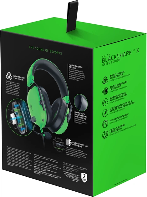 Наушники Razer Blackshark V2 X Green (RZ04-03240600-R3M1) купить в