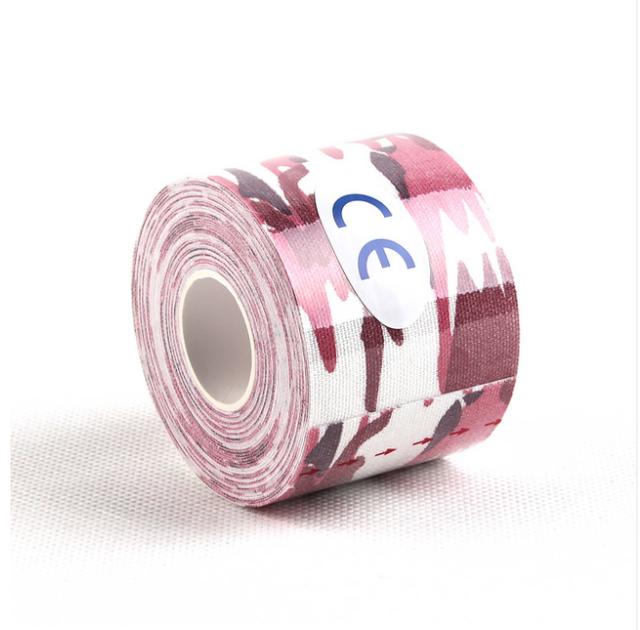 Кінезіо тейп Kinesiology Tape камуфляж 5см х 5м рожевий камуфляж - зображення 1