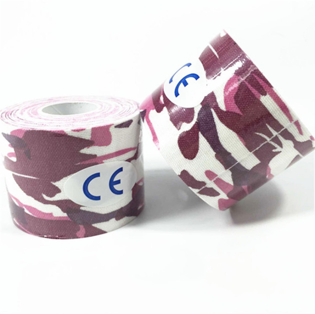 Кинезио тейп Kinesiology Tape камуфляж 5см х 5м розовый камуфляж - изображение 2