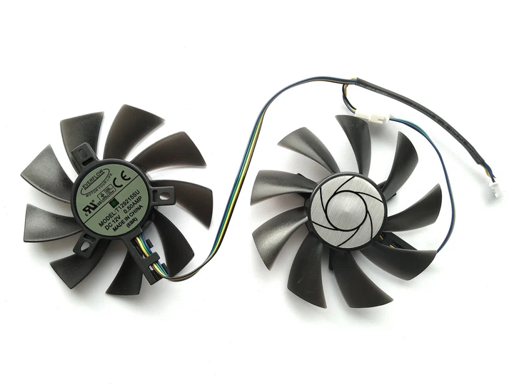 Вентилятор Everflow для видеокарты MSI T129215SU (PLD09210B12HH HA9010H12SB-Z) комплект 2 шт (№44.5) - изображение 2