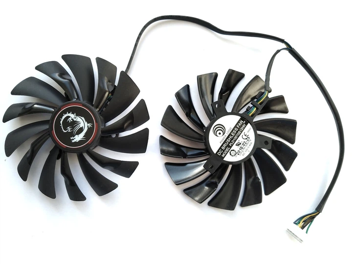 Вентилятор PowerLogic для видеокарты MSI Gaming (Оригинал) 95 мм 6-pin PLD10010S12HH комплект 2 шт (№35.8) - Фото 2 Вентилятор PowerLogic для видеокарты MSI Gaming (Оригинал) 95 мм 6-pin PLD10010S12HH комплект 2 шт (№35.8) - изображение 2