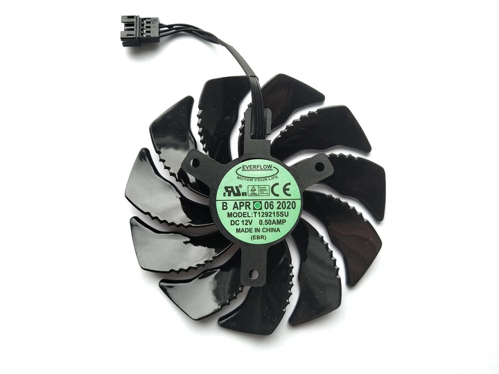 Вентилятор кулер для видеокарты Gigabyte GTX 1060 1070 1650 1660 Ti Super RTX 2060 RX 5500 5600 XT Everflow 87 мм T129215SU (PLD09210S12HH GA91S2H) (№129.5) - изображение 2